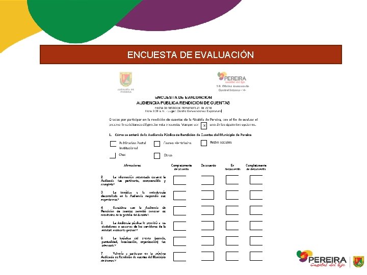 ENCUESTA DE EVALUACIÓN 