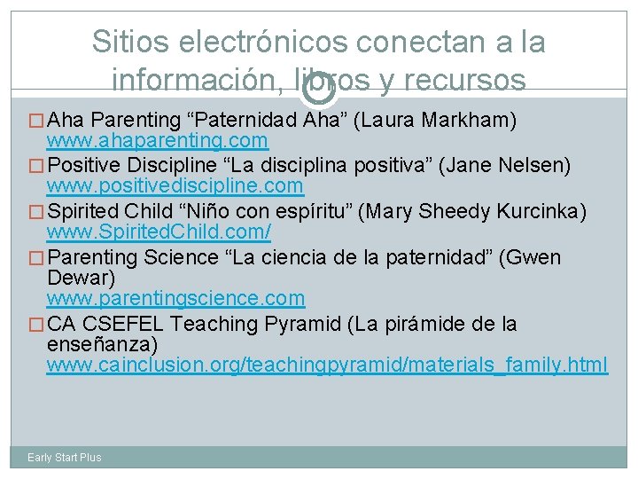 Sitios electrónicos conectan a la información, libros y recursos � Aha Parenting “Paternidad Aha”