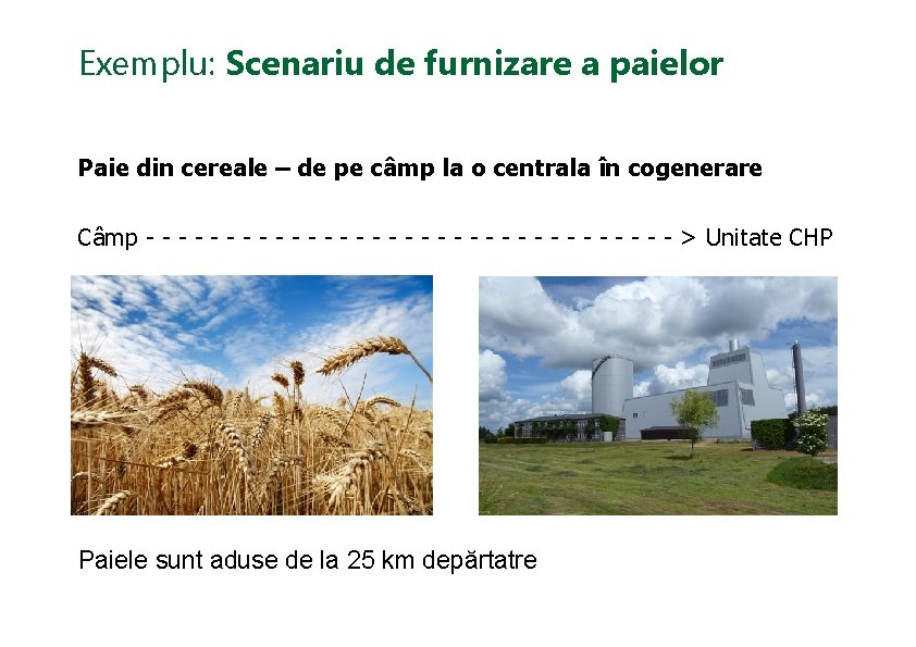 Exemplu: Scenariu de furnizare a paielor Paie din cereale – de pe câmp la