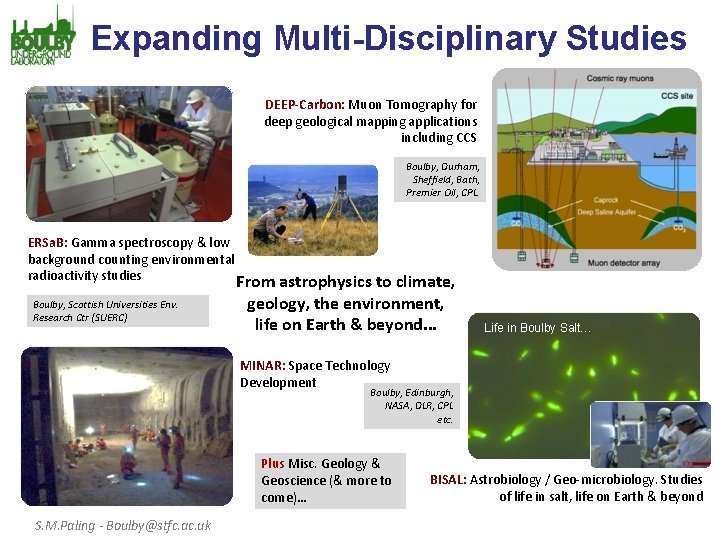 Expanding Multi-Disciplinary Studies DEEP-Carbon: Muon Tomography for deep geological mapping applications including CCS Boulby,