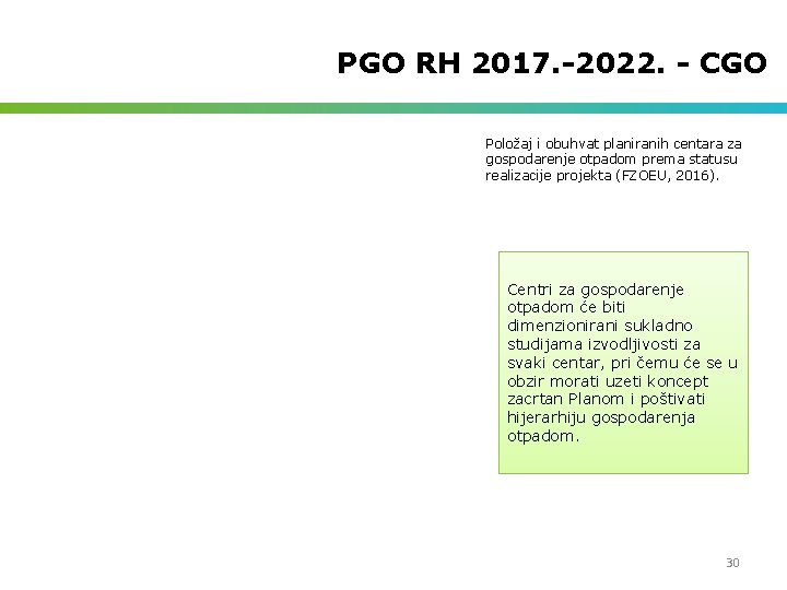 PGO RH 2017. -2022. - CGO Položaj i obuhvat planiranih centara za gospodarenje otpadom