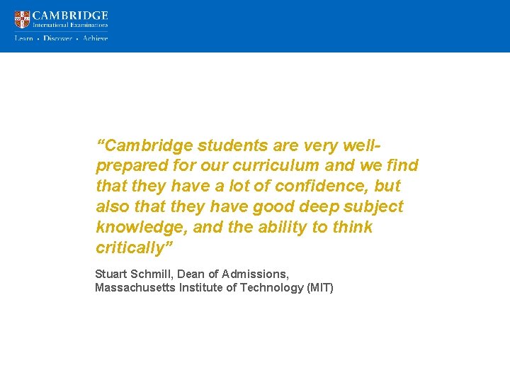 Presentation title over 2 lines Space for subtitle 20 pt “Cambridge students are very