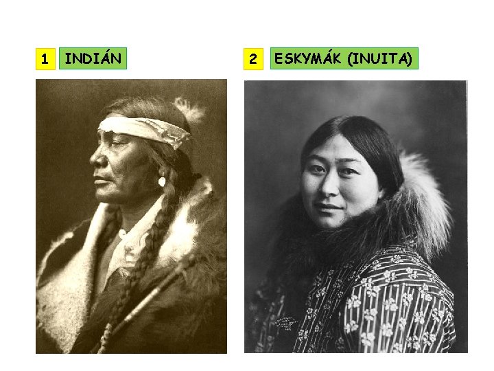 1 INDIÁN 2 ESKYMÁK (INUITA) 