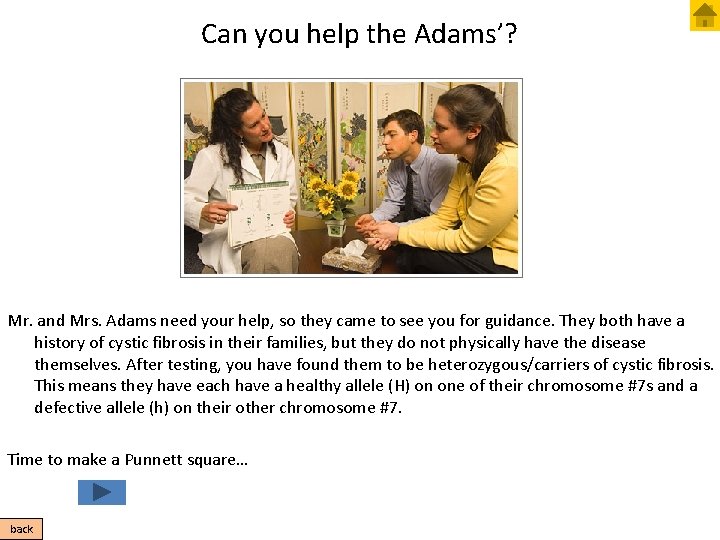 Can you help the Adams’? Mr. and Mrs. Adams need your help, so they