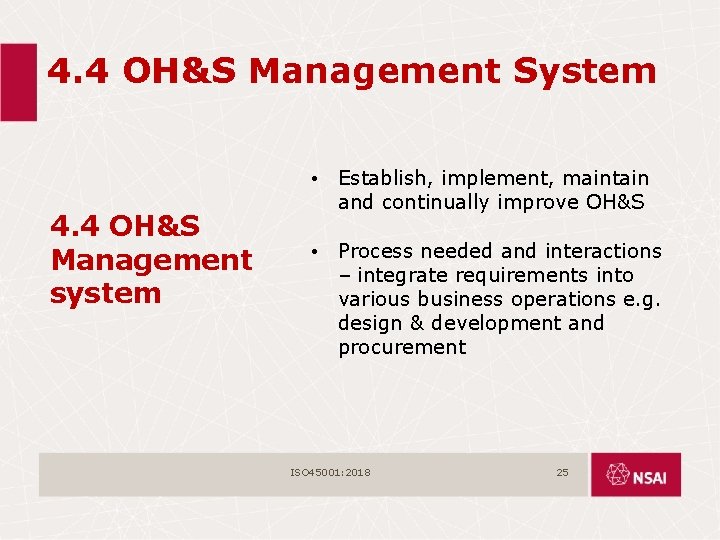 4. 4 OH&S Management System 4. 4 OH&S Management system • Establish, implement, maintain