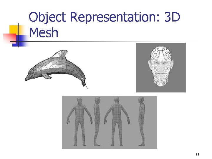 Object Representation: 3 D Mesh 63 