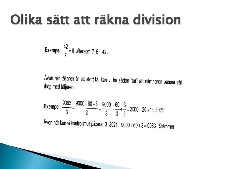 Olika sätt att räkna division 