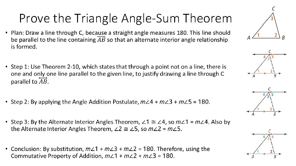 Prove the Triangle Angle-Sum Theorem • 