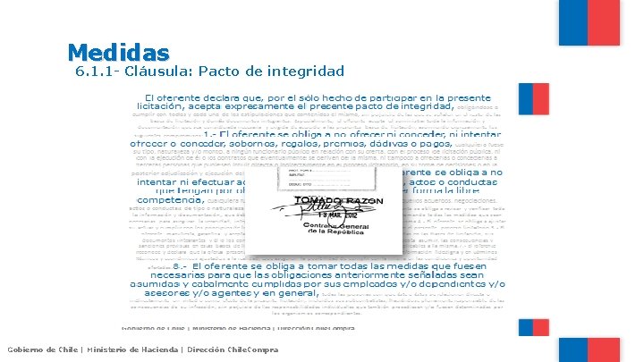 Medidas 6. 1. 1 - Cláusula: Pacto de integridad Gobierno de Chile | Ministerio