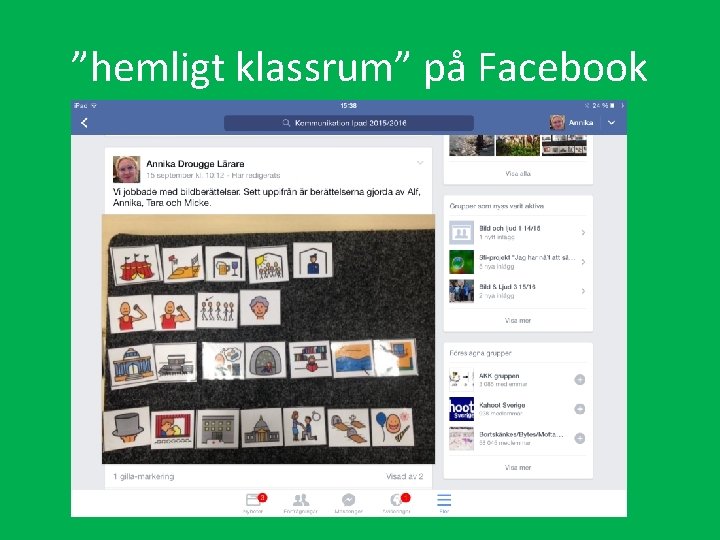 ”hemligt klassrum” på Facebook 
