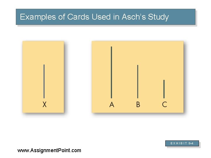Examples of Cards Used in Asch’s Study E X H I B I T