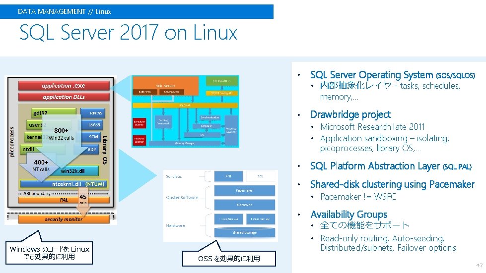 DATA MANAGEMENT // Linux SQL Server 2017 on Linux • SQL Server Operating System DATA MANAGEMENT // Linux SQL Server 2017 on Linux • SQL Server Operating System