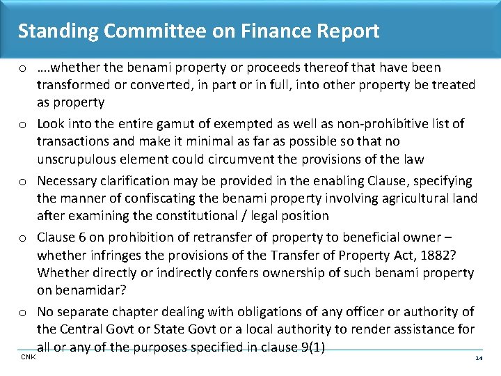 Standing Committee on Finance Report o …. whether the benami property or proceeds thereof