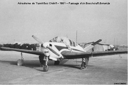 Aérodrome de Tiaret-Bou Chékif – 1961 – Passage d’un Beechcraft Bonanza (Jean Catelier) 