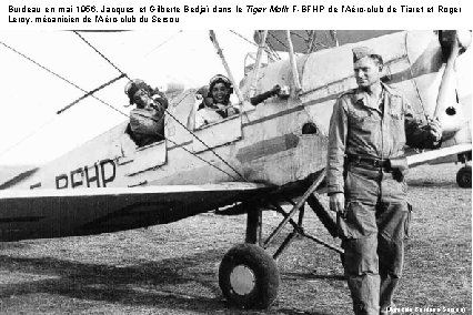 Burdeau en mai 1956, Jacques et Gilberte Bedjaï dans le Tiger Moth F-BFHP de
