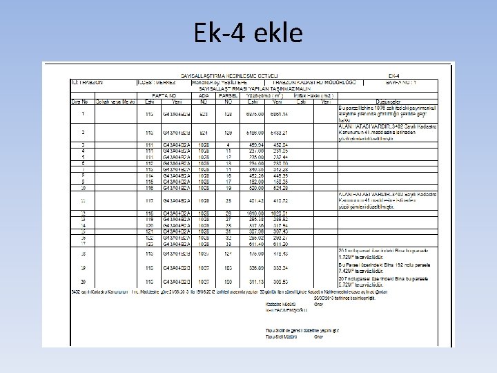 Ek-4 ekle 