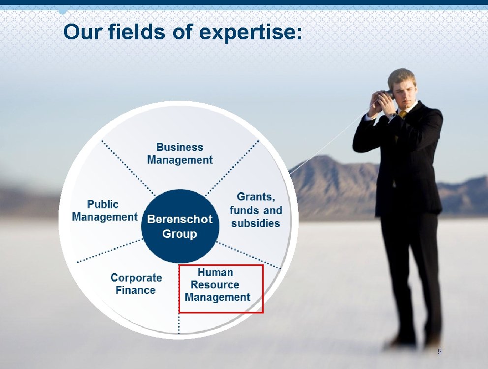 Our fields of expertise: 9 