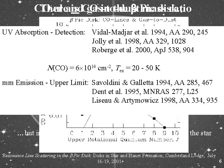 CO There ul and is CO gas-to-dust in the b Pic mass disk. .