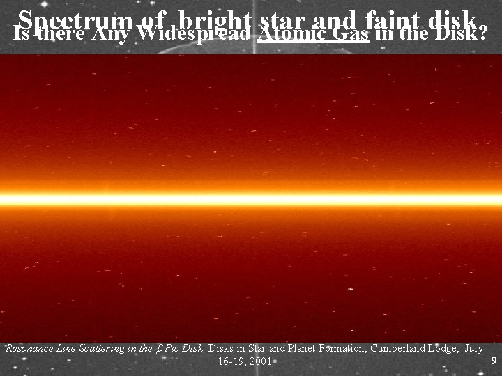Spectrum of bright star and faint disk Is there Any Widespread Atomic Gas in