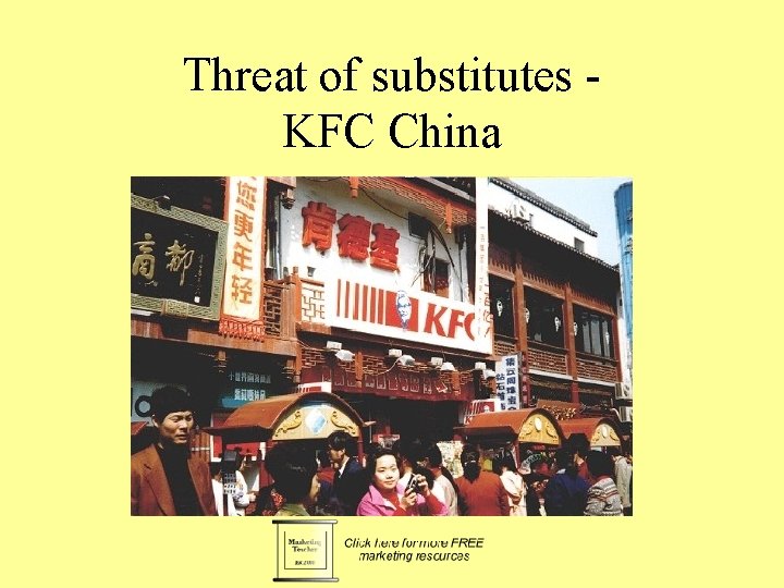 Threat of substitutes KFC China 