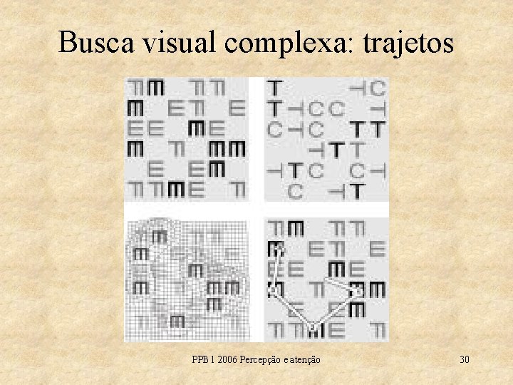 Busca visual complexa: trajetos PPB 1 2006 Percepção e atenção 30 