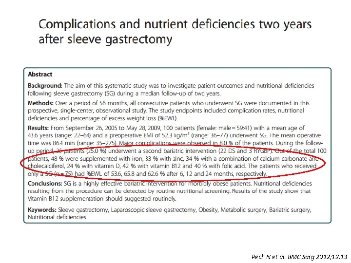 Pech N et al. BMC Surg 2012; 12: 13 