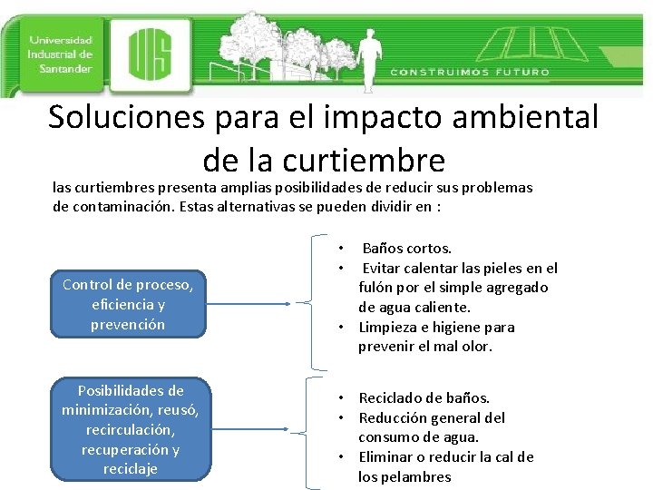 Soluciones para el impacto ambiental de la curtiembre las curtiembres presenta amplias posibilidades de