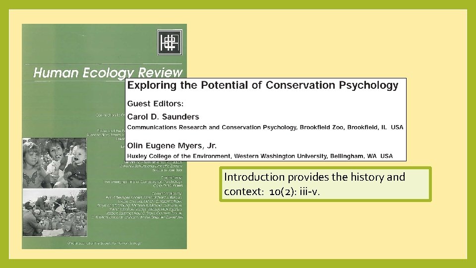 Introduction provides the history and context: 10(2): iii-v. 