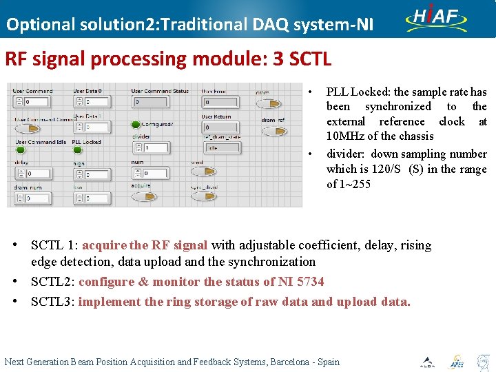 Optional solution 2: Traditional DAQ system-NI RF signal processing module: 3 SCTL • • Optional solution 2: Traditional DAQ system-NI RF signal processing module: 3 SCTL • •