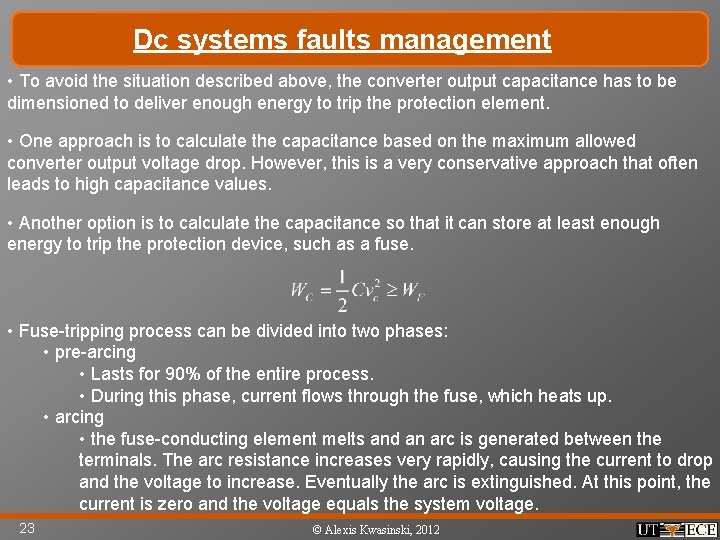 Dc systems faults management • To avoid the situation described above, the converter output