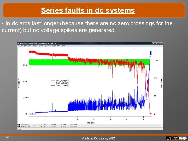 Series faults in dc systems • In dc arcs last longer (because there are