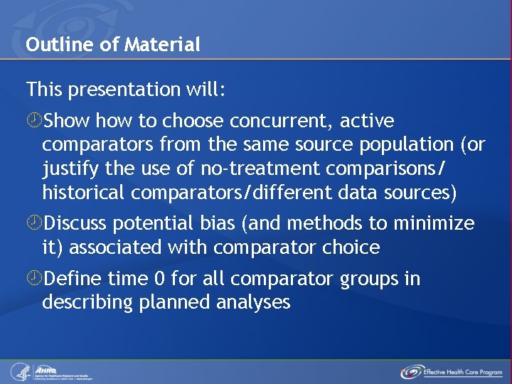 Outline of Material This presentation will: Show to choose concurrent, active comparators from the