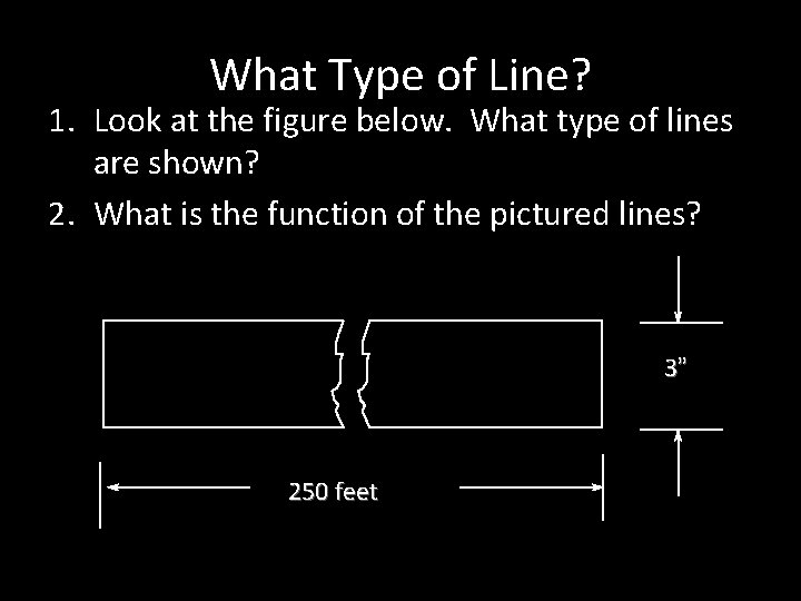 What Type of Line? 1. Look at the figure below. What type of lines