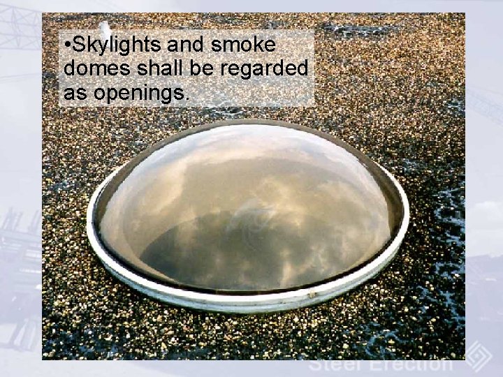  • Skylights and smoke domes shall be regarded as openings. 