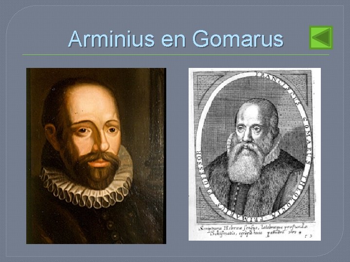 Arminius en Gomarus 