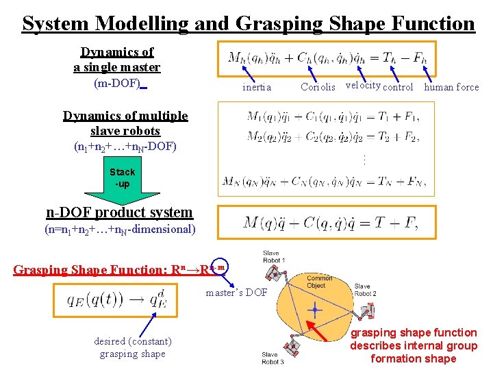 System Modelling and Grasping Shape Function Dynamics of a single master (m-DOF) inertia Coriolis