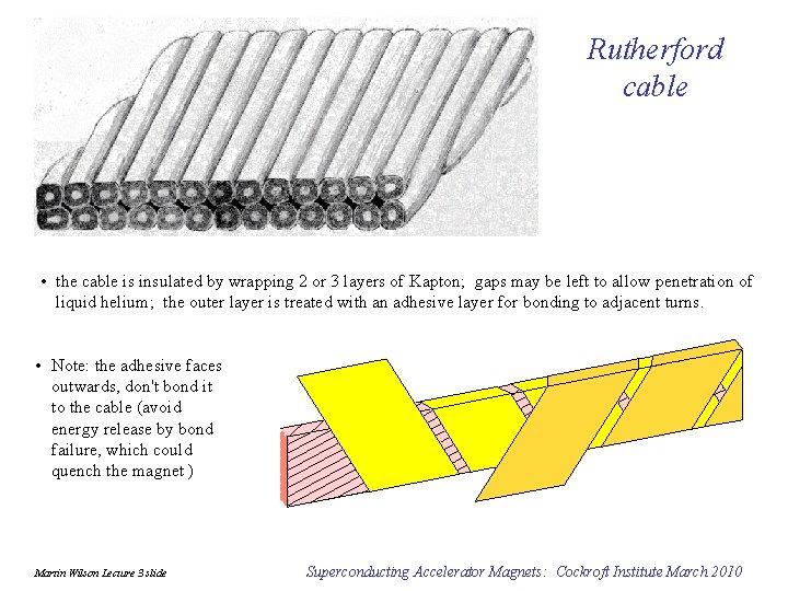  • Rutherford cable • the cable is insulated by wrapping 2 or 3