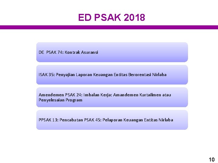 ED PSAK 2018 DE PSAK 74: Kontrak Asuransi ISAK 35: Penyajian Laporan Keuangan Entitas