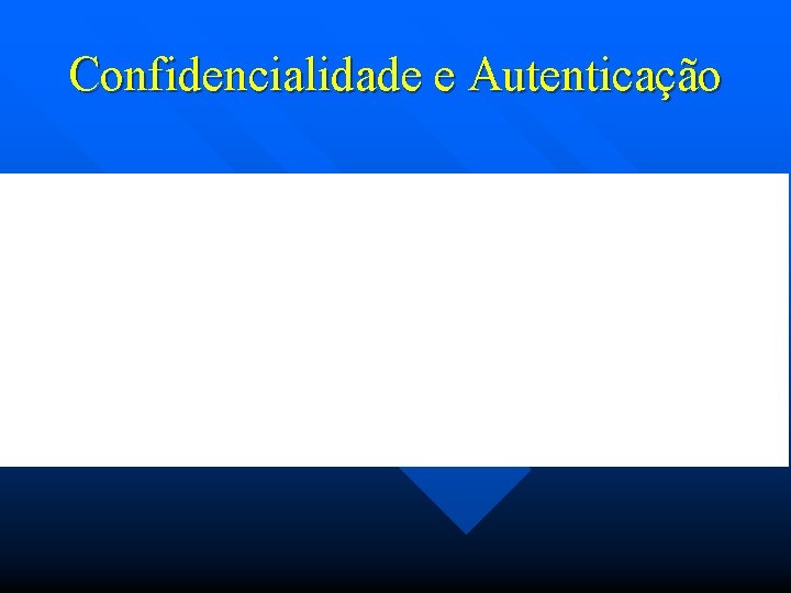 Confidencialidade e Autenticação 