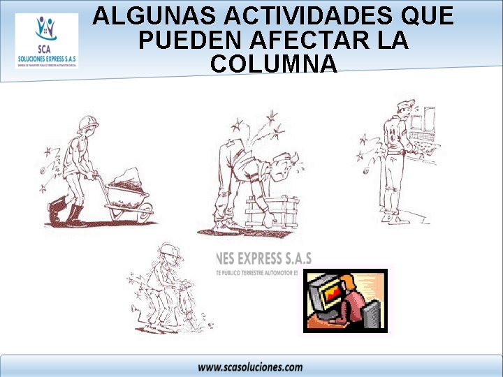 ALGUNAS ACTIVIDADES QUE PUEDEN AFECTAR LA COLUMNA 