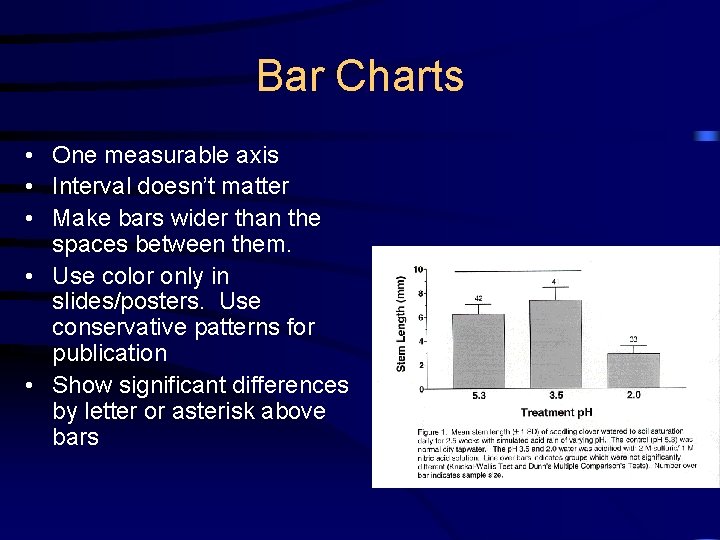 Bar Charts • One measurable axis • Interval doesn’t matter • Make bars wider
