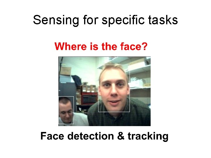 Sensing for specific tasks 