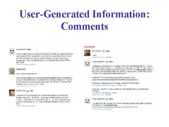 User-Generated Information: Comments 