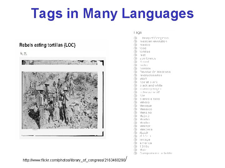 Tags in Many Languages / http: //www. flickr. com/photos/library_of_congress/2163460290 