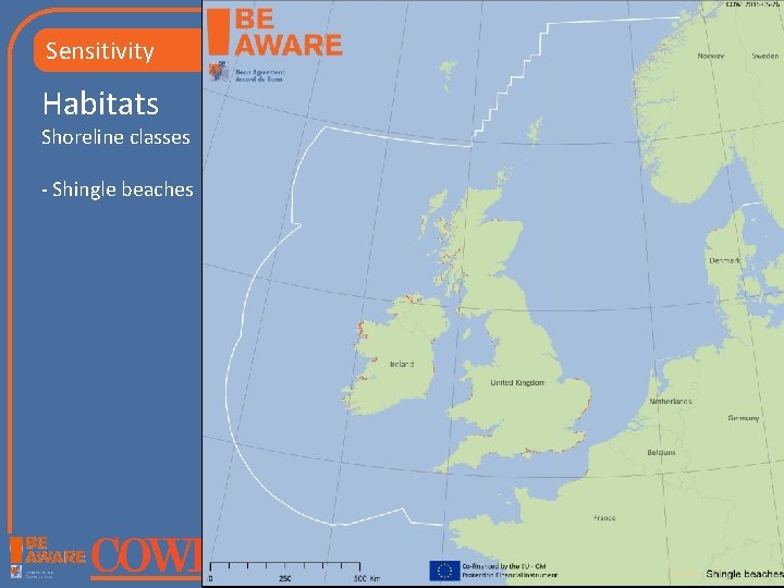 Vulnerability mapping Sensitivity Habitats Shoreline classes - Shingle beaches 