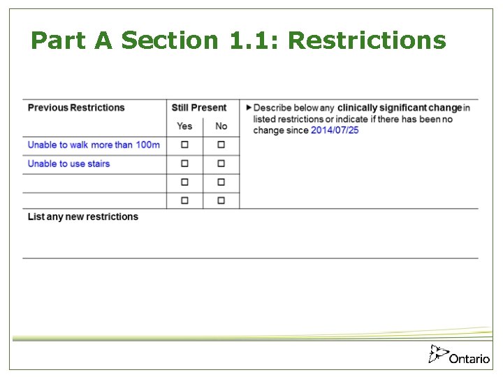 Part A Section 1. 1: Restrictions 