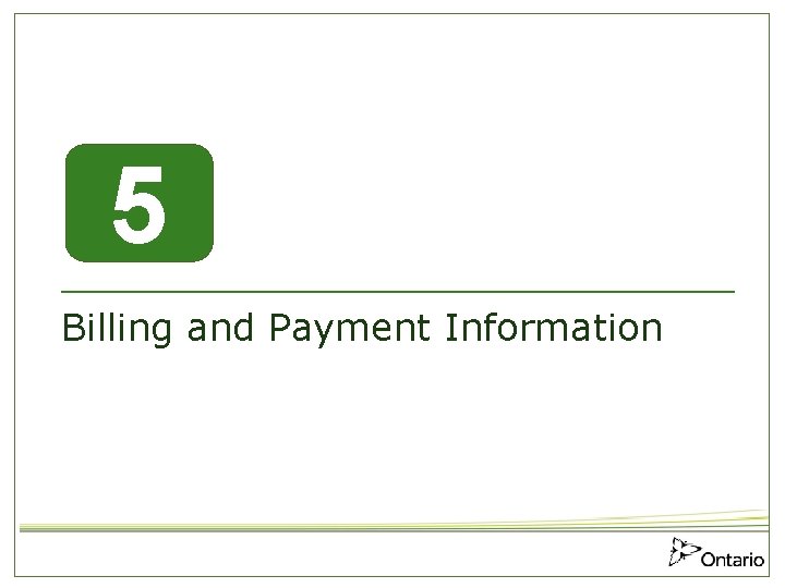5 ______________ Billing and Payment Information 