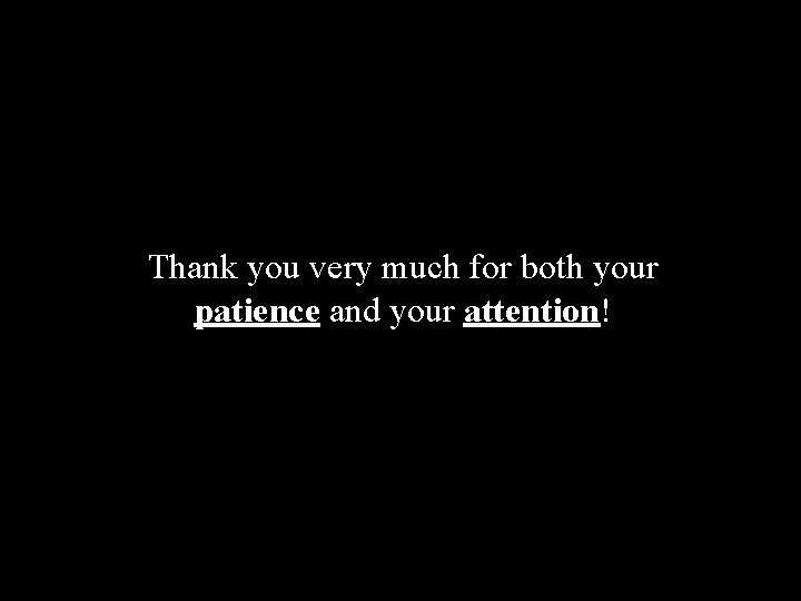 Thank you very much for both your patience and your attention! 