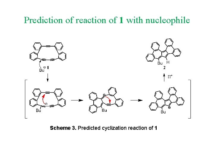 Prediction of reaction of 1 with nucleophile Scheme 3. Predicted cyclization reaction of 1