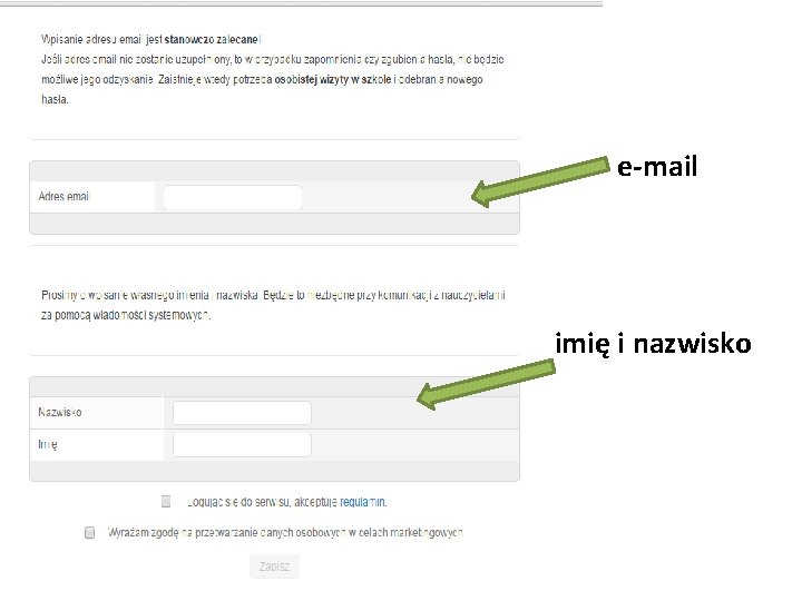 e-mail imię i nazwisko 